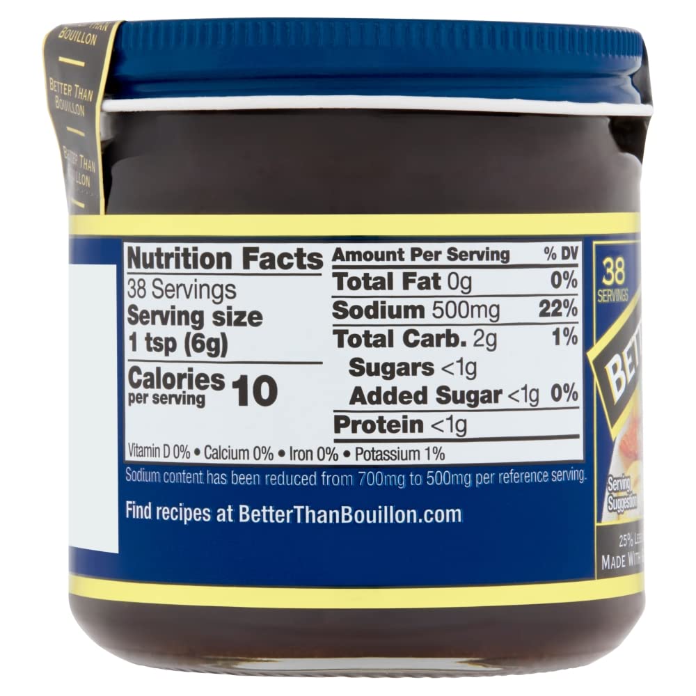 Better Than Bouillon All Natural Reduced Sodium Vegetable Base, Made with Seasoned Vegetables, Makes 9.5 Quarts of Broth, 38 Servings 8 Ounce (Pack