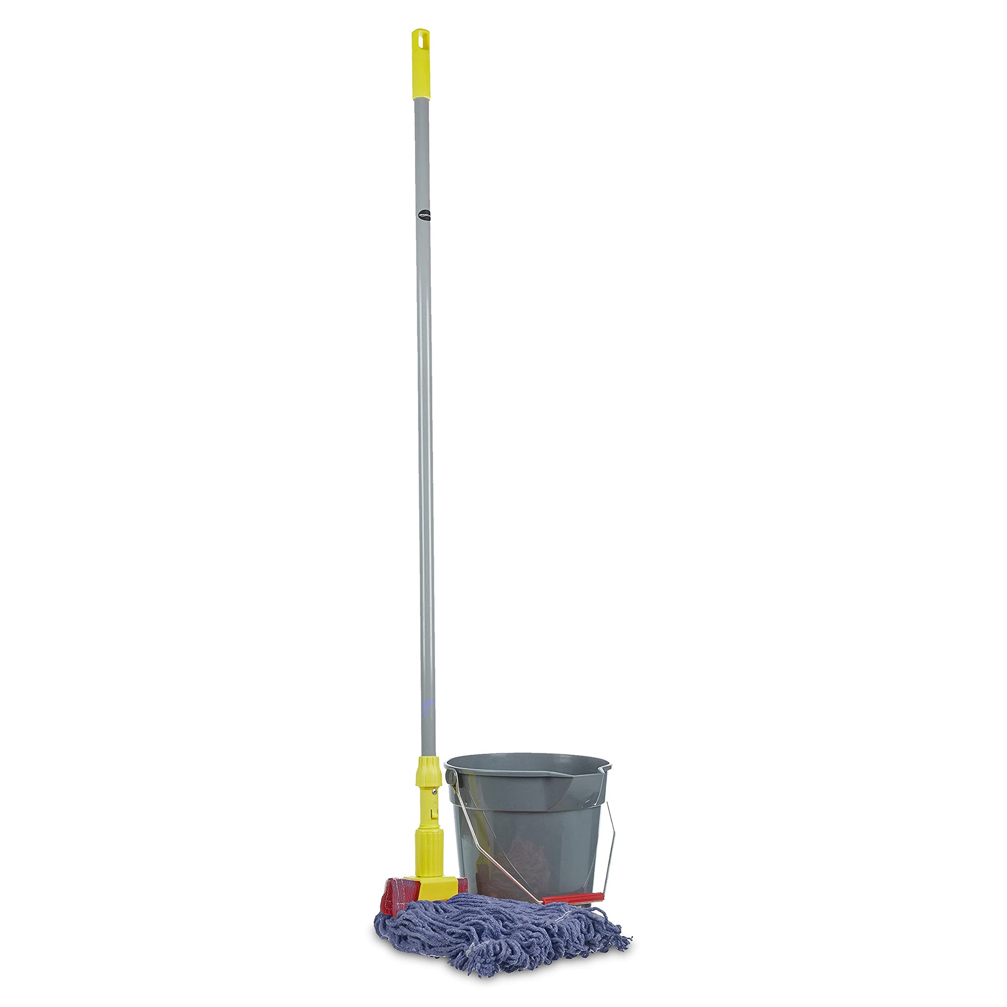Amazon Basics Loop-End Synthetic Mop Head, 5-Inch Headband, Large, Machine Washable, Blue, 6-Pack