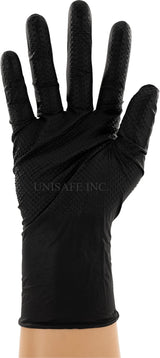 BLACK PYTHON HD 8 MIL Nitrile Disposable Gloves, Latex & Powder Free, Industrial, Raised Diamond Texture, Case/1000, X-Large