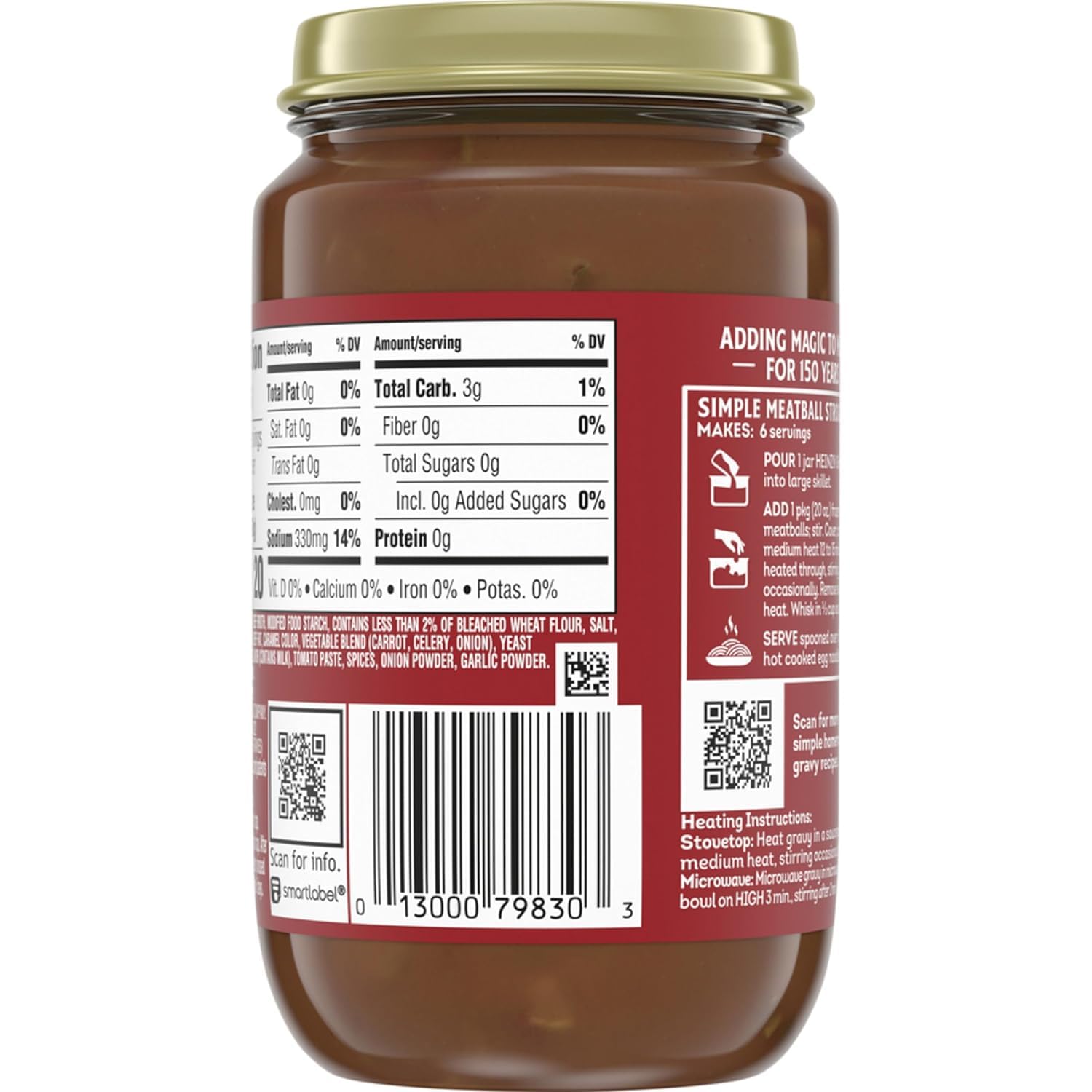 Heinz HomeStyle, Savory Mushroom Gravy, Everyday Gravy Meal Enhancer Thick Creamy Taste No Artificial Preservatives Quick Dinner Prep, 12 Ounce (Pack