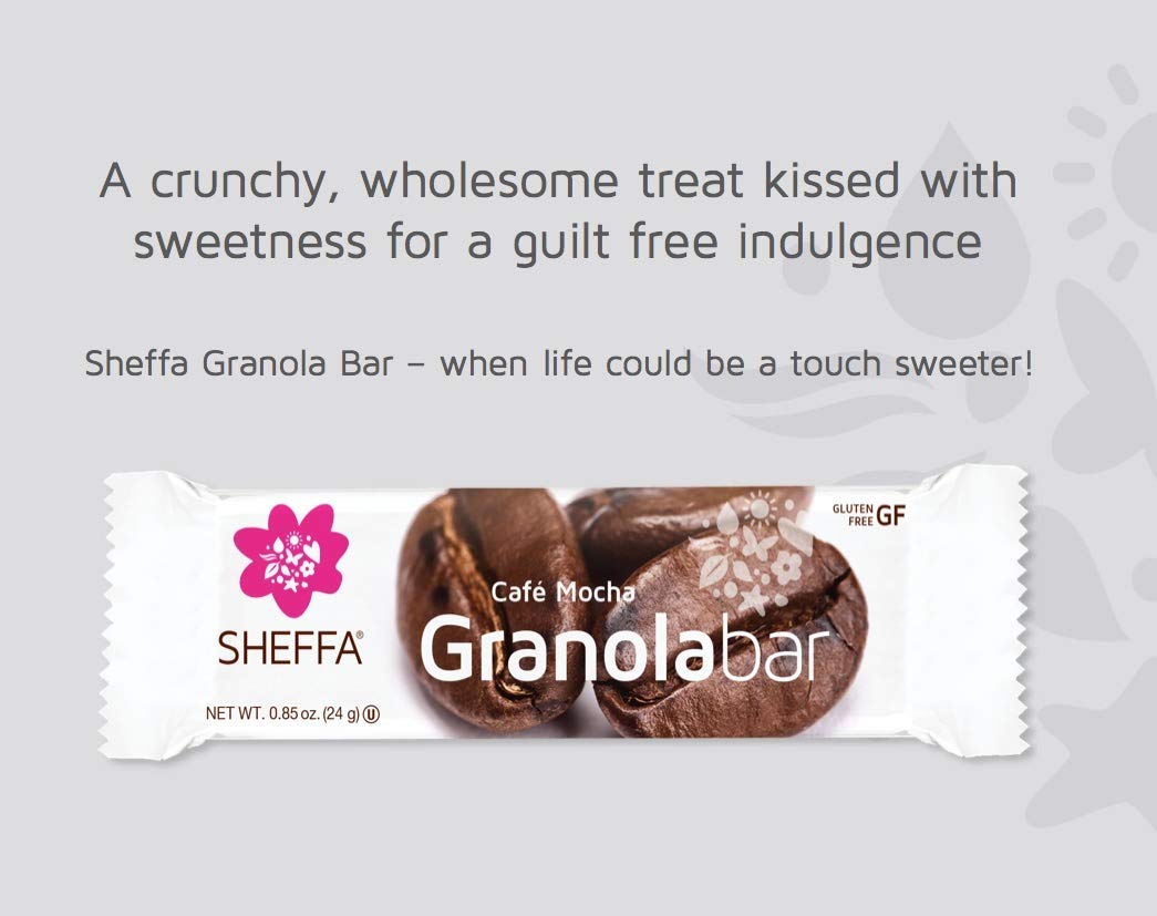 Sheffa Granola Bars Coffee Mocha 0.85 Oz (Pack Of 16) Healthy Crunchy Kind Of Snack Kosher Gluten Free Vegan Low Sodium, Calorie, Carbs for Weight