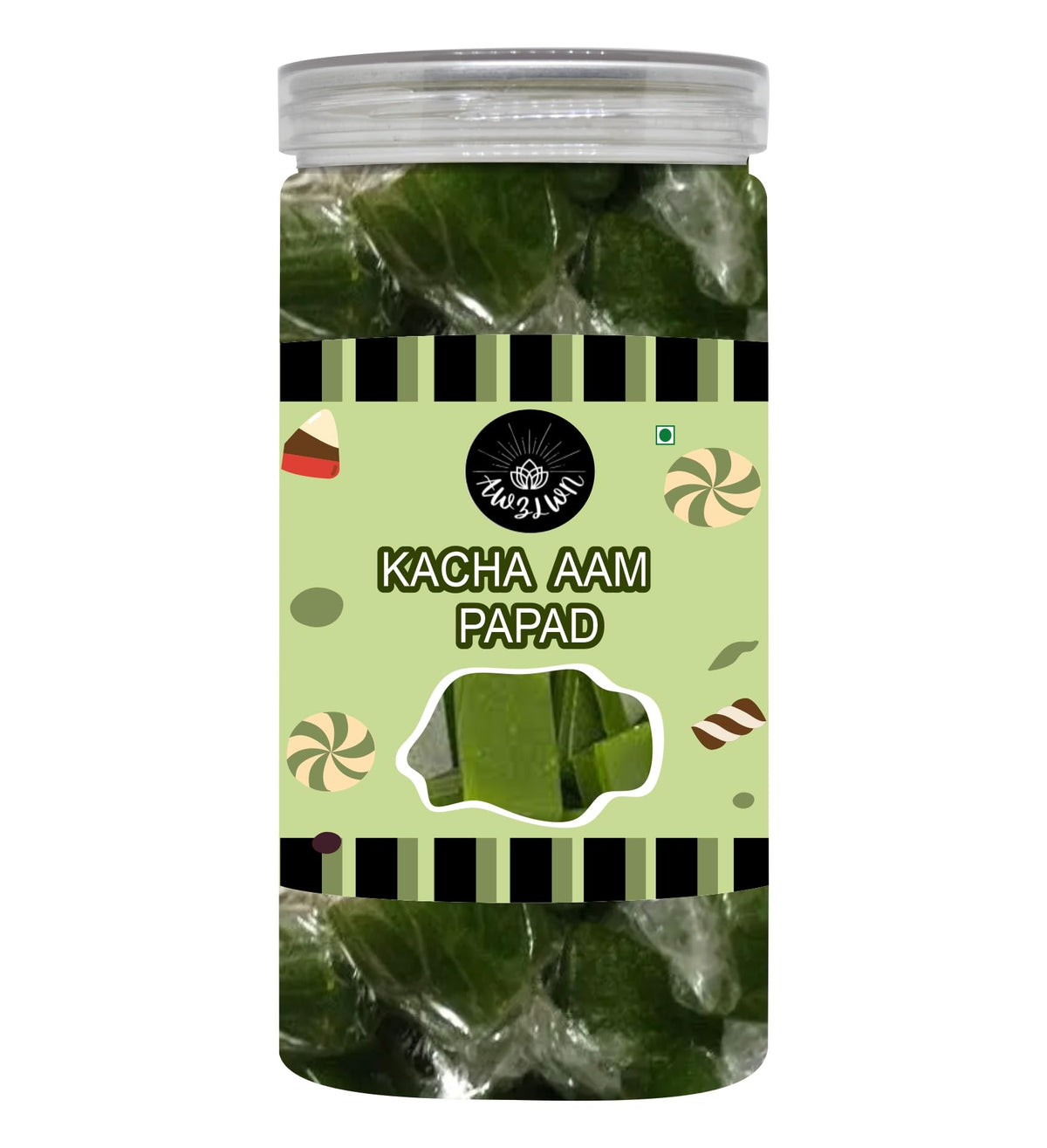 Awzlwn Indian Taste Candy (12.34 OZ / 350 GM, Kacha Aam Papad)