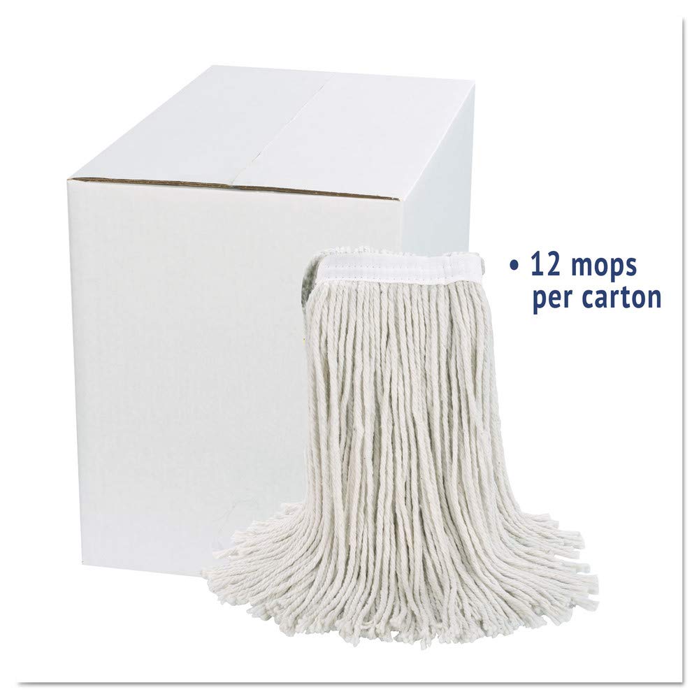 Boardwalk Cut-End Wet Mop Head, Cotton, No. 24, White
