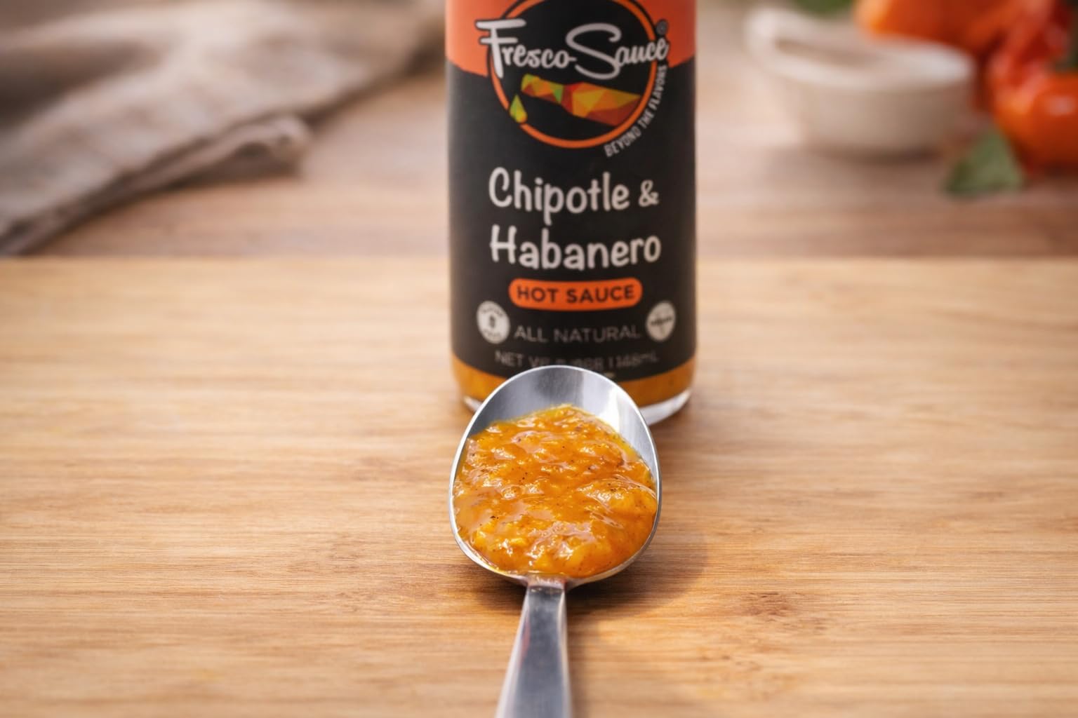 Chipotle & Habanero Hot Sauce by Fresco Sauce - Hot ones Season 12- Chipotle & Habanero Peppers - Flavorful - All Natural- Vegan - Gluten Free - 5 fl