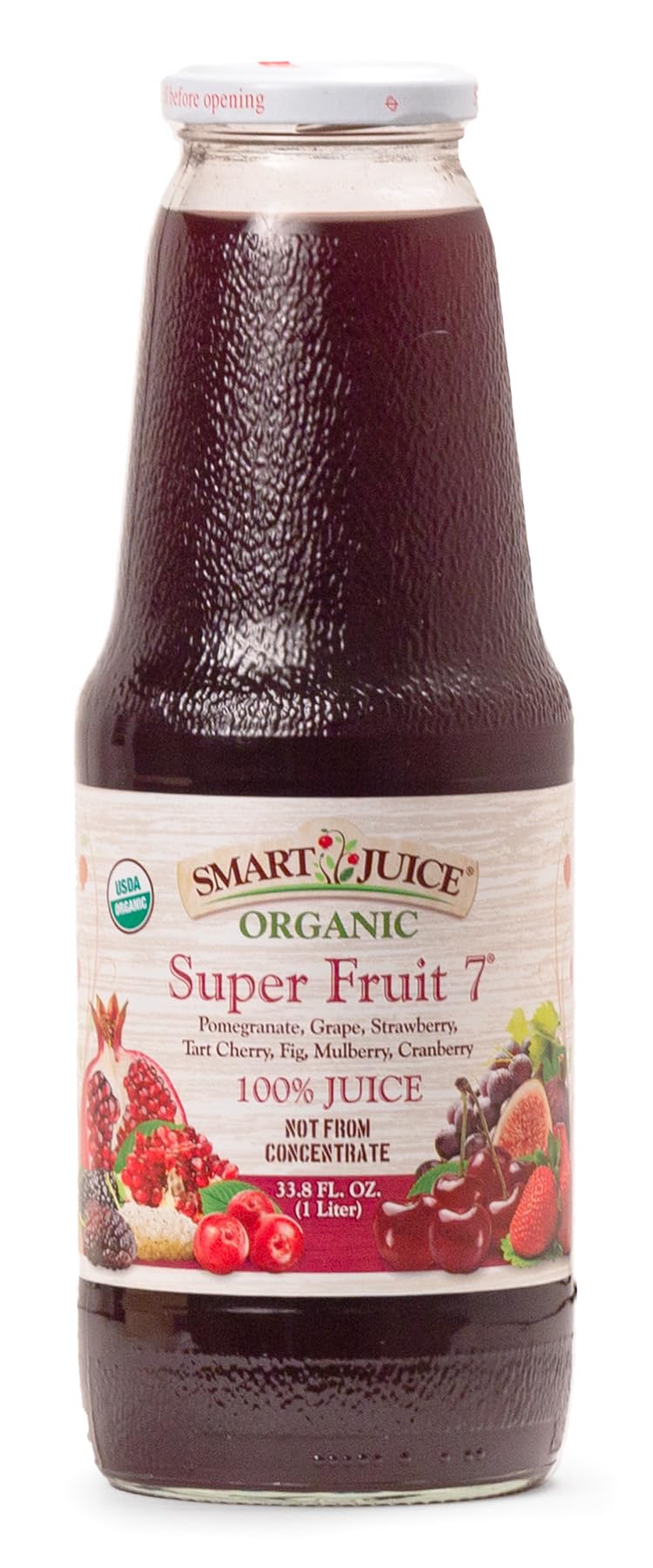 Smart Juice Super Fruit 7 Organic Juice - 100% Juice, Not From Concentrate - 33.8 fl oz (1L) - (Pack of 6)