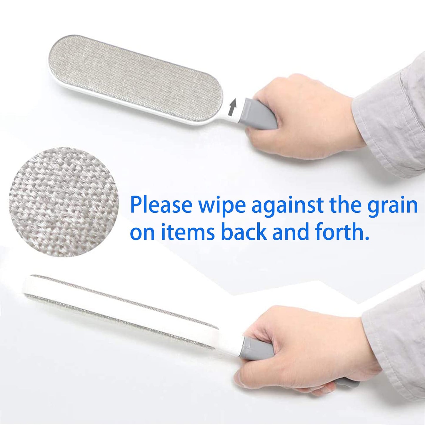 Clorest Pet Hair Remover Brush, Lint Removal Brush with Self-Cleaning Base, Gray