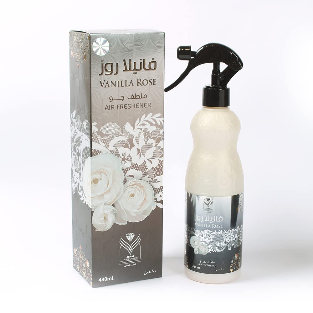 ††† Upscale Perrfume & Oud co. Vanilla Rose Air Freshener - 480ML 16.9FL.OZ of Fabric spray - Natural Aged Oud Scent - Odor Fighting Room Spray - long