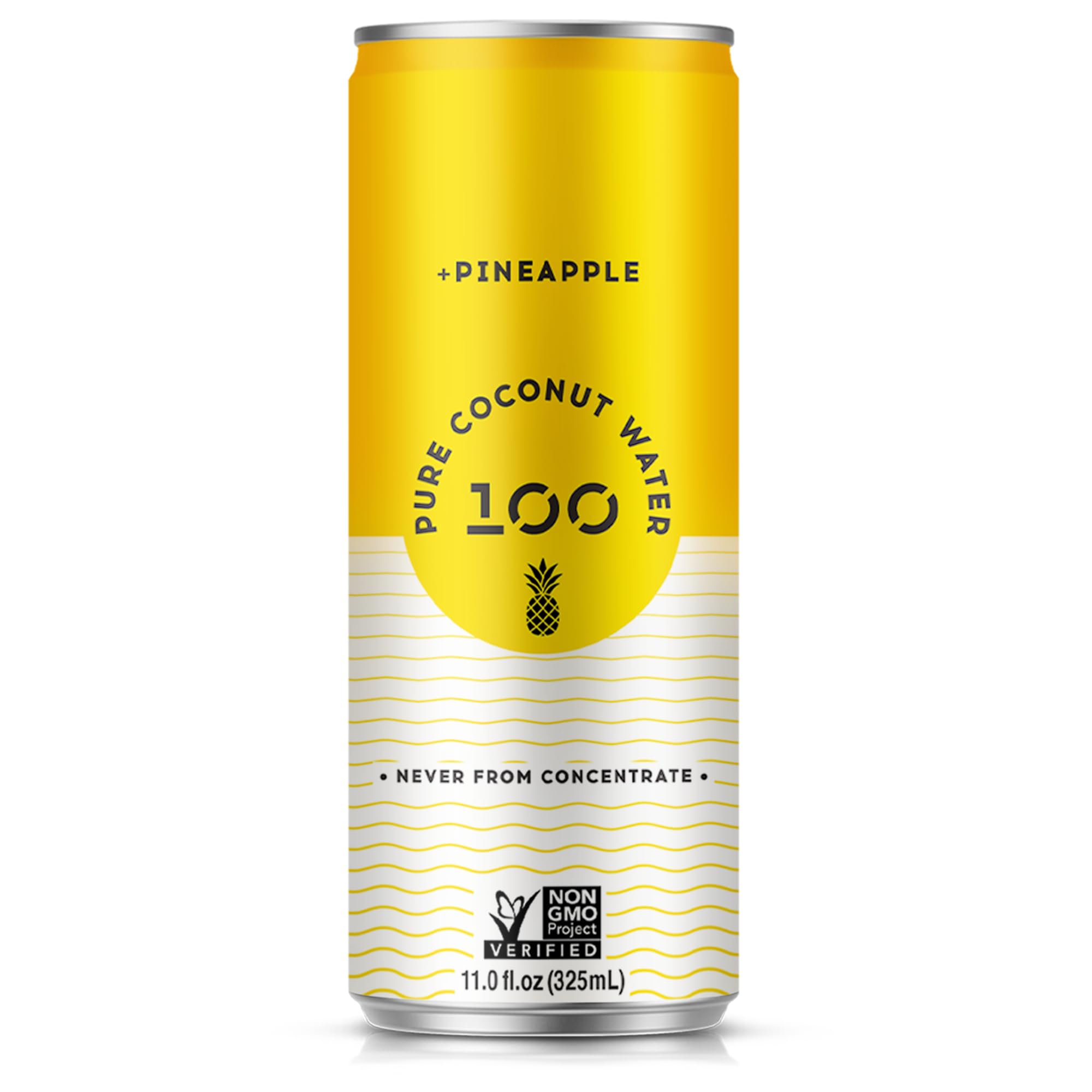 100 Coconuts Pineapple Flavored Pure Coconut Water, Non GMO, No Preservatives, 11 Fluid Ounces (Pack Of 12)