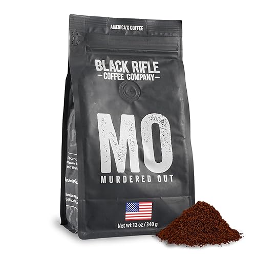 Black Rifle Coffee Company Murdered Out, Extra Dark Roast Ground Coffee, 12 OZ Bag