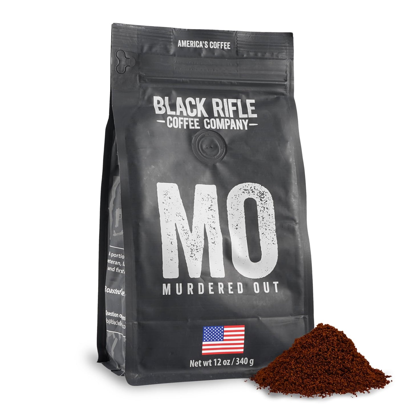 Black Rifle Coffee Company Murdered Out, Extra Dark Roast Ground Coffee, 12 OZ Bag
