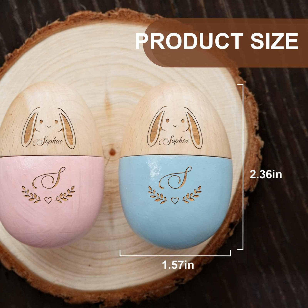Personalized 2026 Easter Egg with Free Text, Custom Engraved Wooden Fillable Egg for Kids, Unique Easter Basket Decoration Gifts