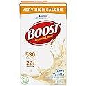 Boost Very High Calorie Nutritional Drink Very Vanilla, Made with Natural Vanilla Flavor & No Artificial Flavors, Colors & Sweeteners, 8 FL OZ (Pack