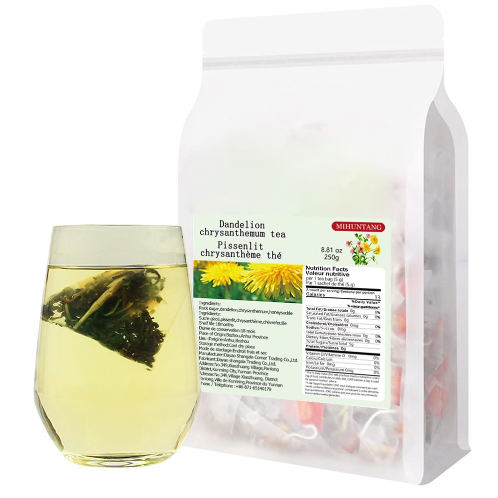 Dandelion chrysanthemum tea 8.81 oz ?5g * 50 packets?Natural Dried Flower Tea cool and refreshing Good tea 250g