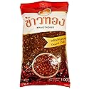 Khaothong Thai Ground Chili Pepper, Crushed Thai chili peppers, Ground red chili, Hot chili flakes, 100g (3.52 oz) Dried crushed chili seasonings