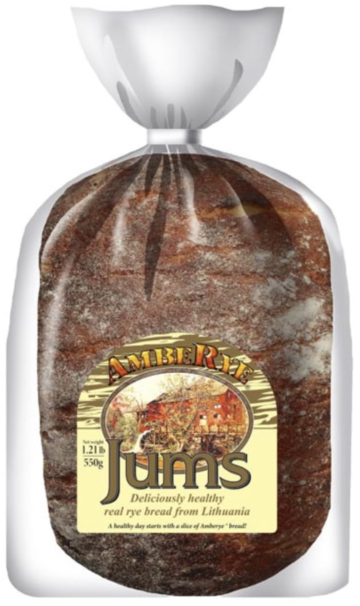 AmbeRye Jums Rye Bread, All Natural Real Rye Bread from Lithuania, 550g, 4 Pack