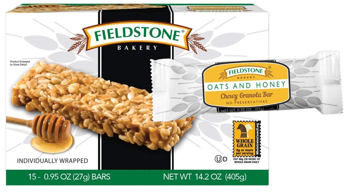 Fieldstone Bakery Oats & Honey Chewy Granola Bars, 8 Boxes, 120 Individually Wrapped Bars