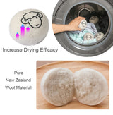 BienStylife 6-Pack Wool Dryer Balls Reusable Laundry Balls for Dryer Natural Fabric Softeners and Wrinkle Release, Organic and Eco Wool Dryer Ball