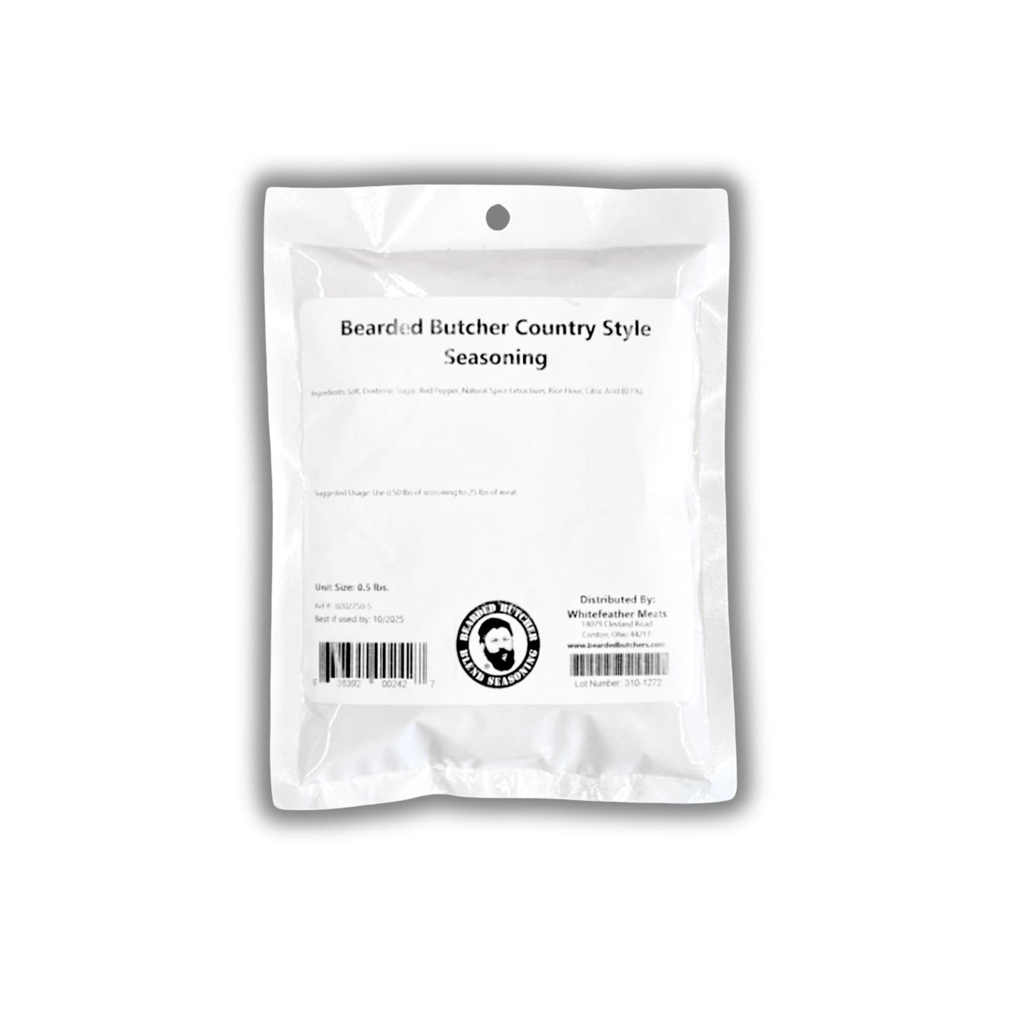 Bearded Butchers Country Style Seasoning, 8oz - Seasons Up to 25 lbs Meat - Classic Breakfast Sausage Blend - Savory & Slightly Sweet - No MSG