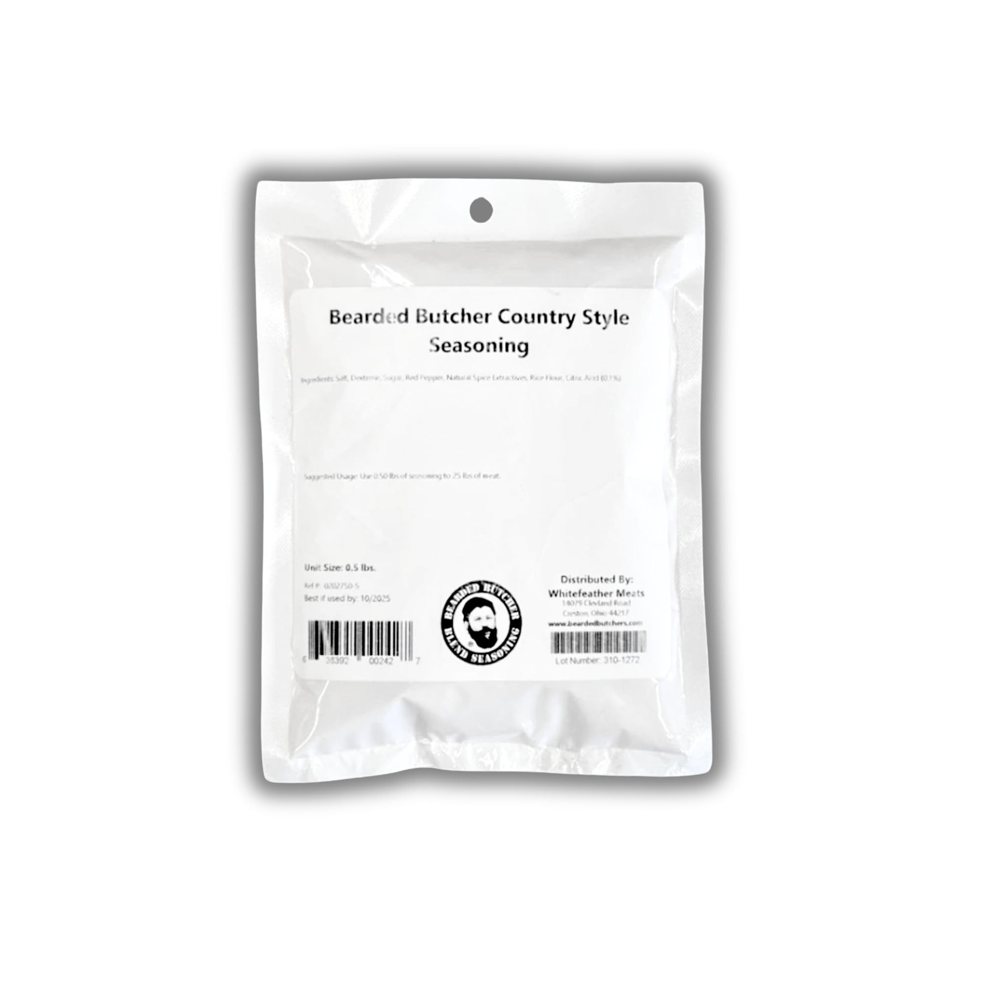 Bearded Butchers Country Style Seasoning, 8oz - Seasons Up to 25 lbs Meat - Classic Breakfast Sausage Blend - Savory & Slightly Sweet - No MSG