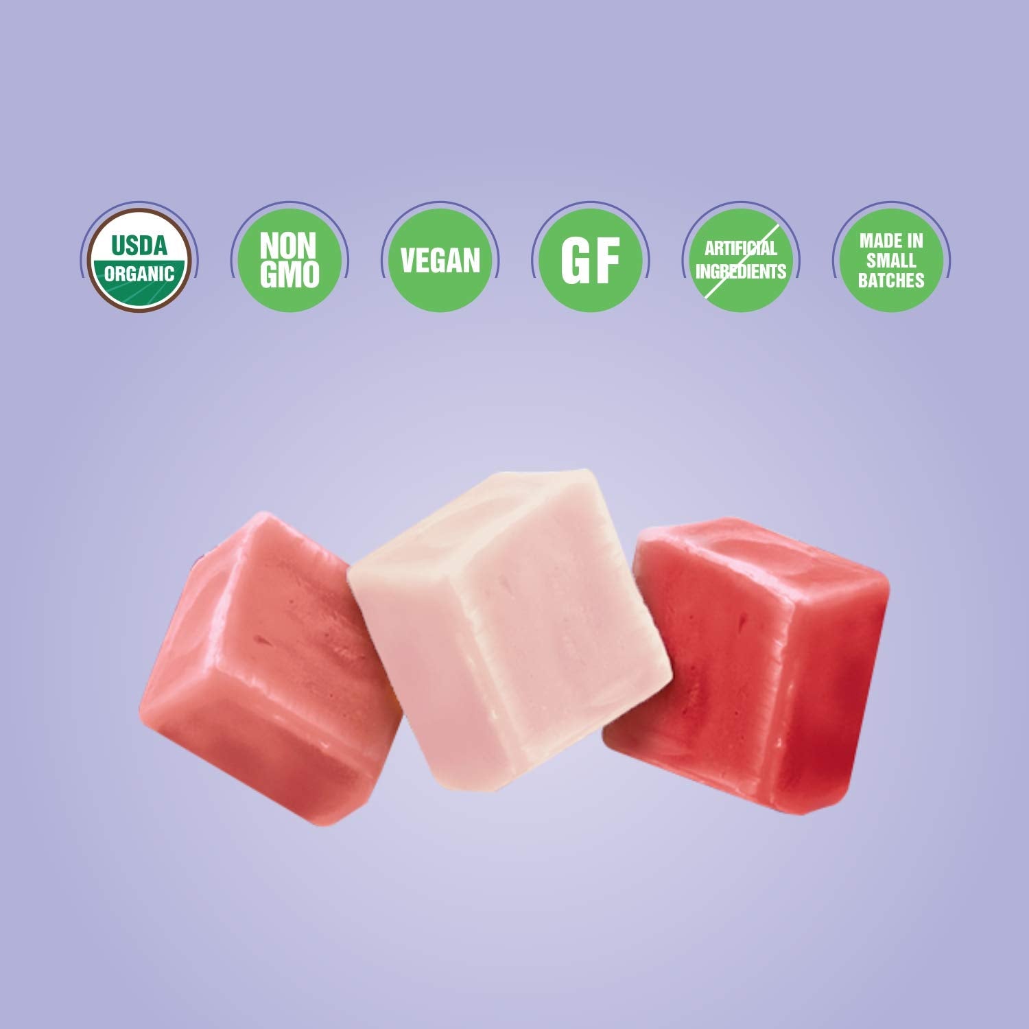 Lovely Candy Co. Organic Sour Chewy Candies 5oz Bag (3-pack) | Natural Raspberry, Apple & Cherry Flavors | Vegan, Gluten Free, Non-GMO, No Artificial