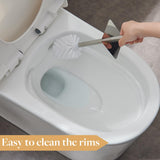 GOBAM Bamboo Toilet Bowl Cleaner with Holder for All Toilet Types, Hidden Stainless Steel Toilet Brush, Bathroom Cleaning Brushes, Toilet Accessories