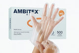 Ambitex Medium Clear Poly Gloves, Box of 500