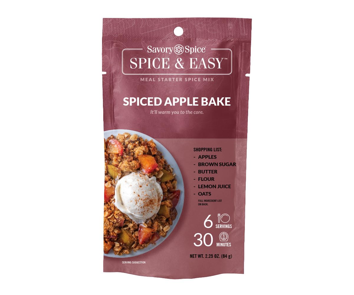 Savory Spice Spiced Apple Bake Spice & Easy - Apple Crisp Seasoning Mix - Just Add Apples, Oats & Brown Sugar - Fall Baking, Desserts & Brunch (2.25