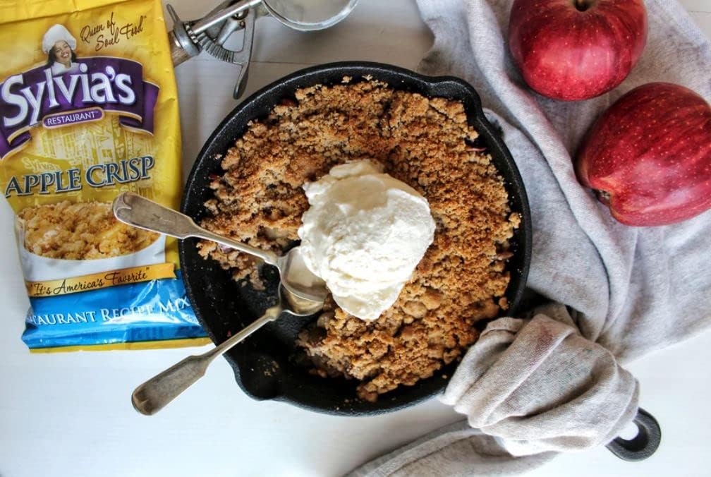 Sylvia's Restaurant Apple Crisp Recipe Mix, Making Desserts as Easy as Apple Pie with Sylvia’s Baking Mix, 8oz bag (Pack of 3)