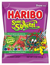 HARIBO Gummi Candy, Z!NG Sour S’ghetti, 5 oz. Bag