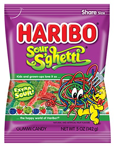 HARIBO Gummi Candy, Z!NG Sour S’ghetti, 5 oz. Bag