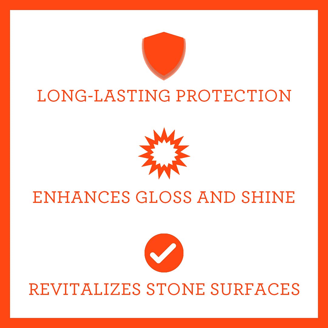 TriNova Granite Sealer & Protector - Best Stone Polish, Protectant & Care Product - Easy Maintenance for Clean Countertop Surface, Marble, Tile - No