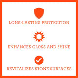 TriNova Granite Sealer & Protector - Best Stone Polish, Protectant & Care Product - Easy Maintenance for Clean Countertop Surface, Marble, Tile - No