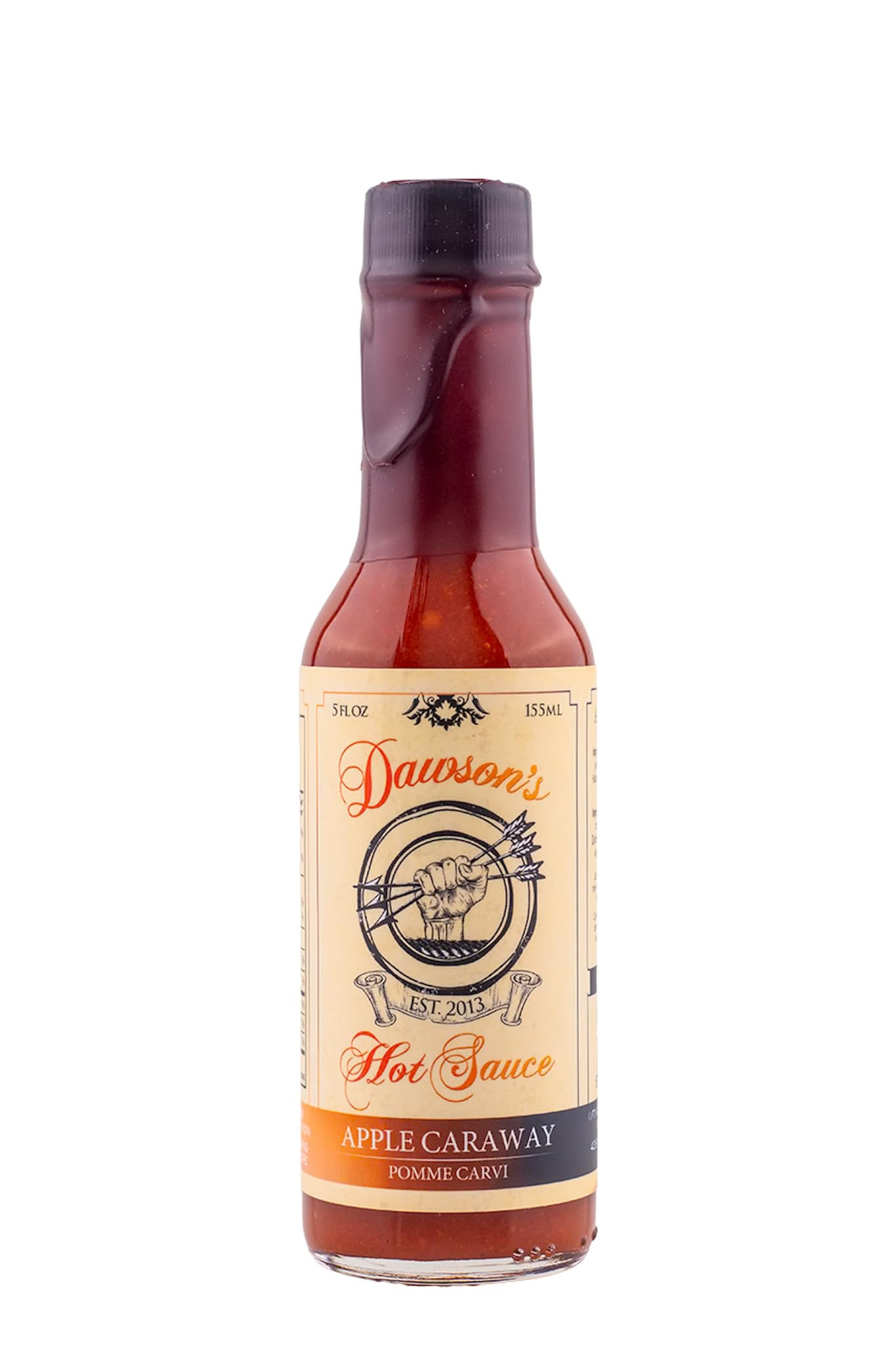 Apple Caraway By Dawson's Hot Sauce, Mild Hot Sauce With Flavors Of Habanero Mash, Lemon, Apple Juice, Made With All Natural Ingredients, 5 fl oz