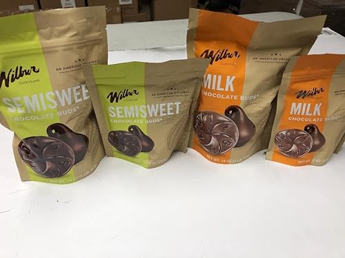 Wilbur Buds Milk & Dark Semi Sweet Chocolate 3 Pounds (1 1/2 pounds of each)
