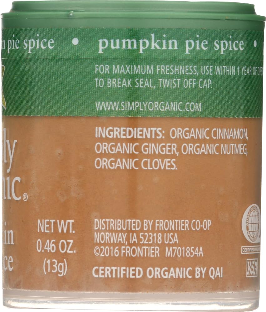 Simply Organic Pumpkin Pie Spice, Certified Organic | 0.46 oz | Pack of 12