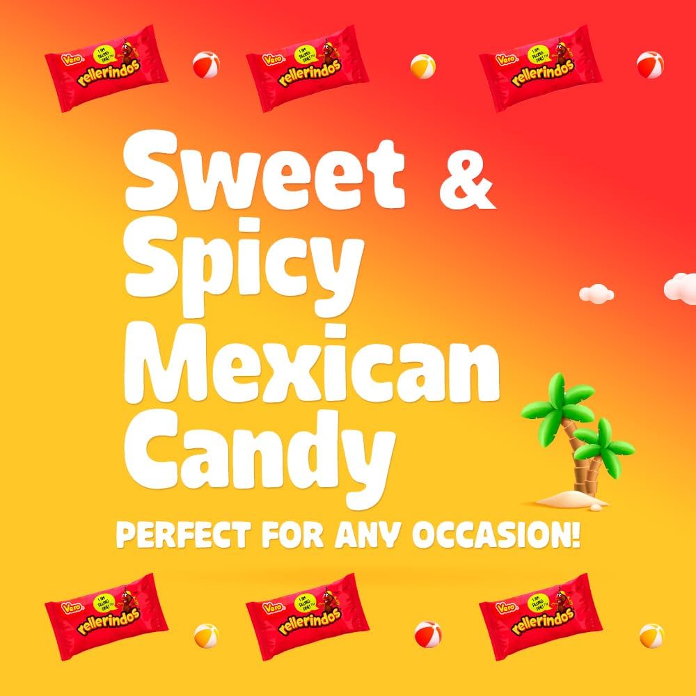 Vero Rellerindos - Tamarind Flavor Hard Candy (65 Units) - Authentic Mexican Candy, Individually Wrapped Hard Candy Pack Perfect for Parties, Piñatas