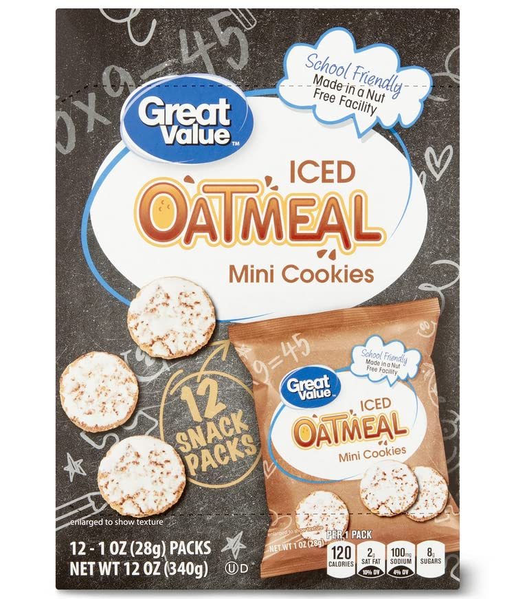 Great Value Iced Oatmeal Nut Free School Friendly 12 Pack