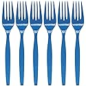 Fun Express - Royal Blue Plastic Forks (50 Pc) - Party Supplies - Solid Tableware - Cutlery - 50 Pieces