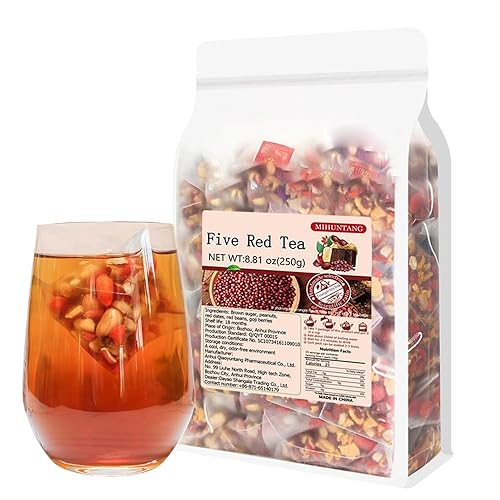 Wu Hong tea 8.81oz (10g×25packets) Five red Tea Brown sugar wolfberry red date peanut red bean Combination tea Bag blister Tea bag ???250g