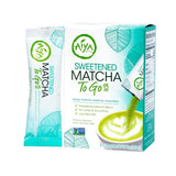 Aiya Japanese Sweetened Matcha Powder to Go Sticks - Ceremonial Grade, Vegan-Friendly, Gluten-Free - 8 Individually Packed Single-Serving Sticks