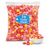 Fruity Chews - 3lb Bulk Individually-Wrapped Soft Chewy Candy for Parties, Bowls, Classrooms, Events