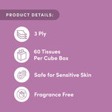 Amazon Aware 100% Bamboo Facial Tissues, 3-Ply, FSC Certified, 12 Pack, 60 Sheets Per Box, 720 Total