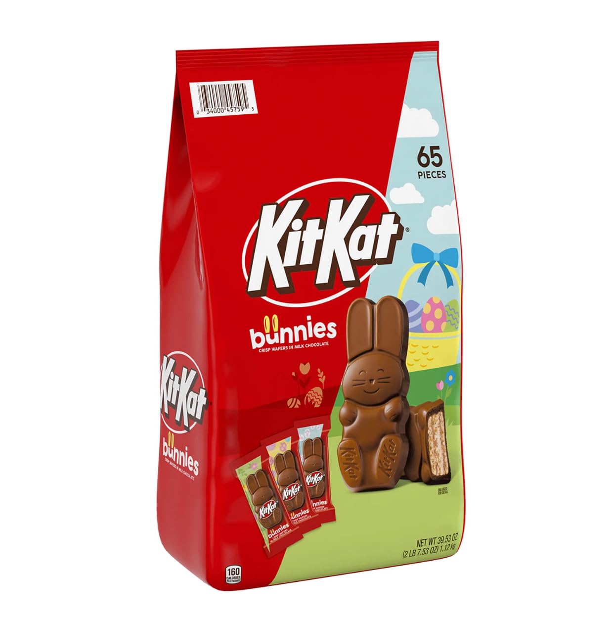 Kit Kat Milk Chocolate Wafer Bunnies, Easter Candy Bag, 65 ct.