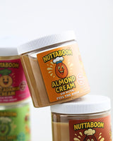 Almond Cream Spread - Nuttaboom - Natural Nut Butter with Shea Butter & Organic Coconut Oil, No Palm Oil, Healthy Bread & Toast Spread, Made in USA