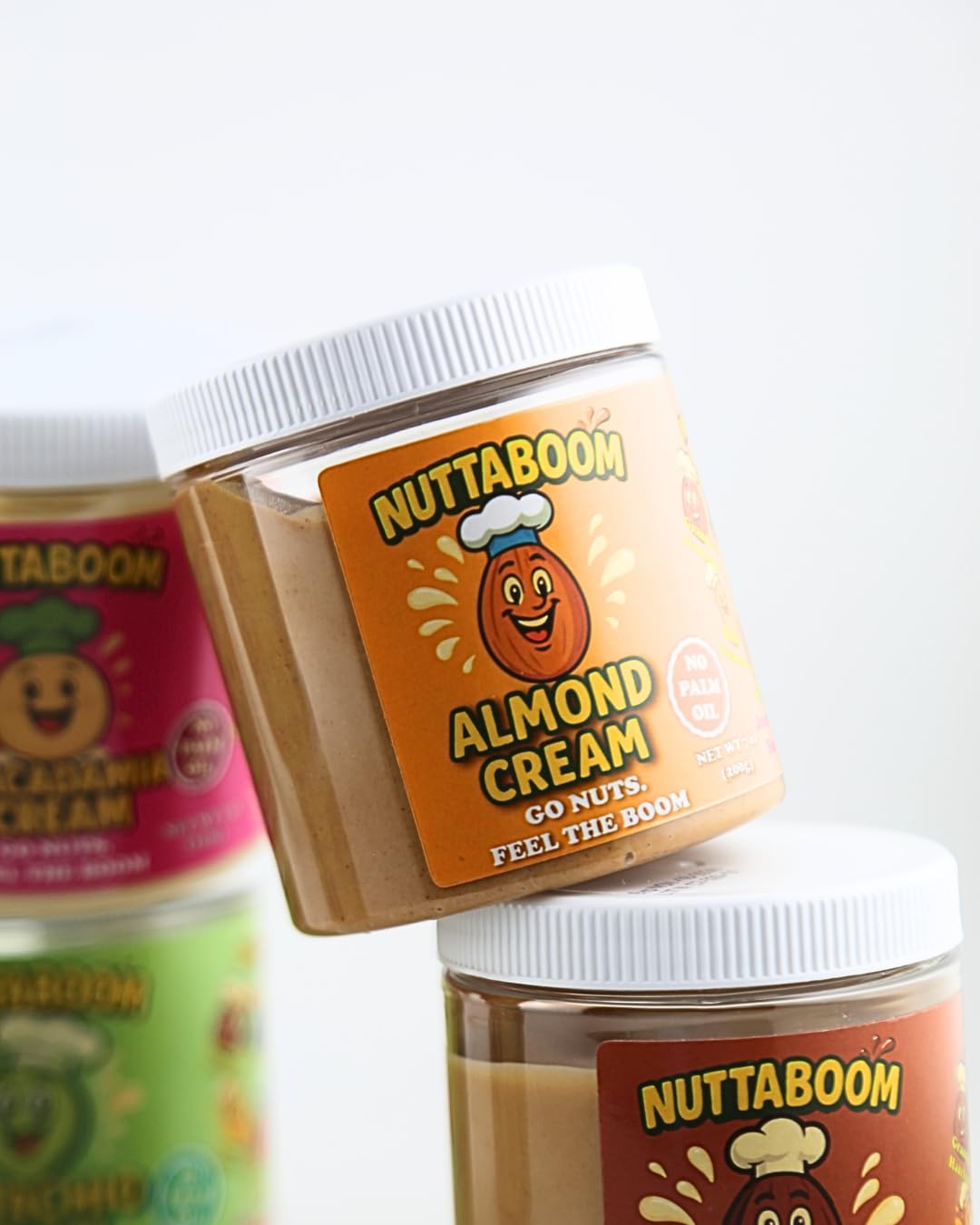 Almond Cream Spread - Nuttaboom - Natural Nut Butter with Shea Butter & Organic Coconut Oil, No Palm Oil, Healthy Bread & Toast Spread, Made in USA