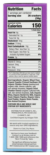 Annie's Organic White Cheddar Squares Baked Snack Crackers 7.5 oz. (Pack of 2)2