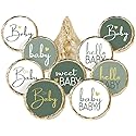 Green Baby Shower Kisses Stickers - Candy Party Favor Labels, 180 Count, 9 Sweet Baby Designs