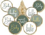 Green Baby Shower Kisses Stickers - Candy Party Favor Labels, 180 Count, 9 Sweet Baby Designs