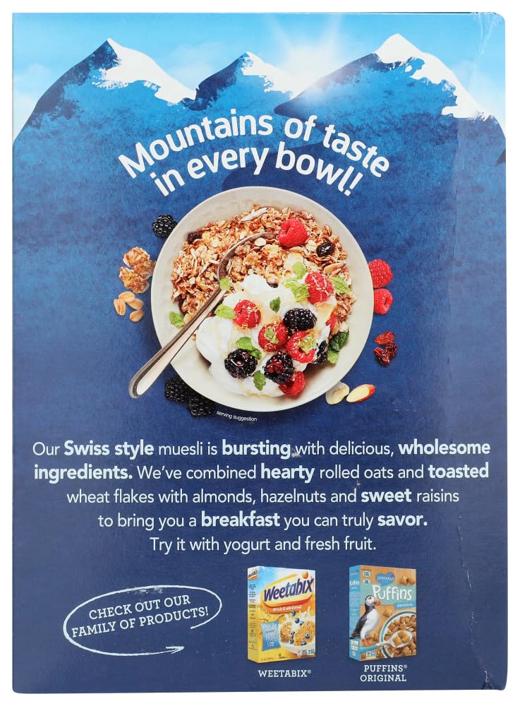 Alpen Muesli Cereal No Sugar Added, 3 Pack of 14 Ounce Boxes