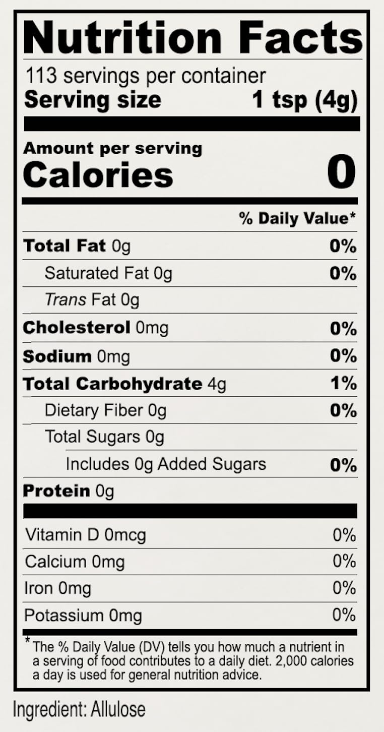 Anthony's Allulose Sweetener, 1 lb, Batch Tested Gluten Free, Keto Friendly Sugar Alternative, Zero Net Carb, Low Calorie